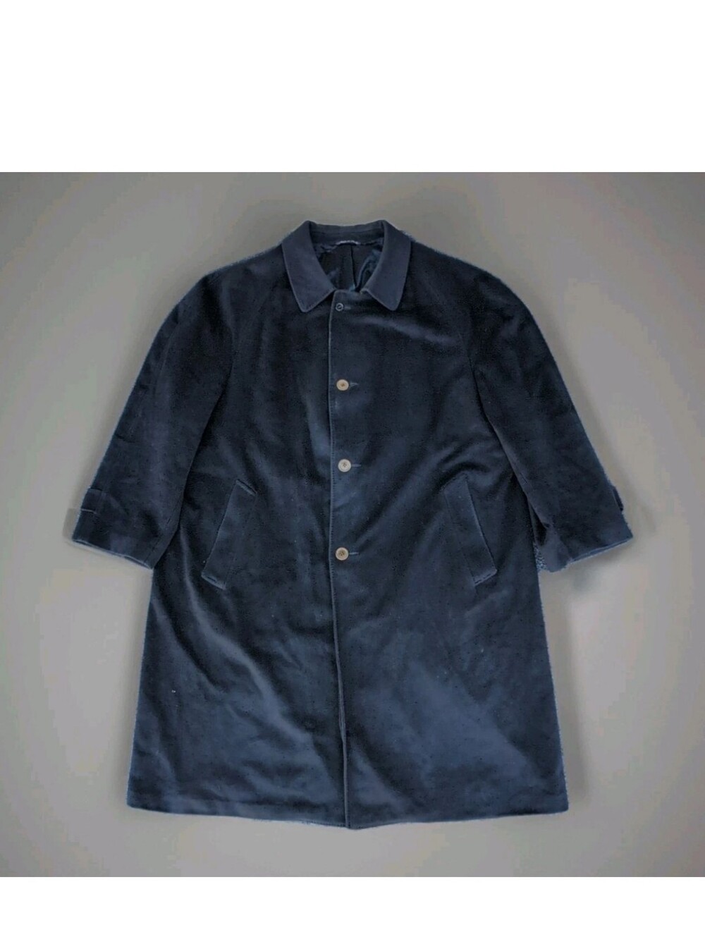 Canali Overcoat Mens 58 Blue Loro Piana Lana Cashmere Trench Luxury Jacket Italy